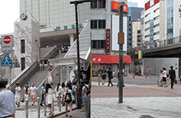 JR新宿駅東南口を出て、目の前のエスカレーターを降り、